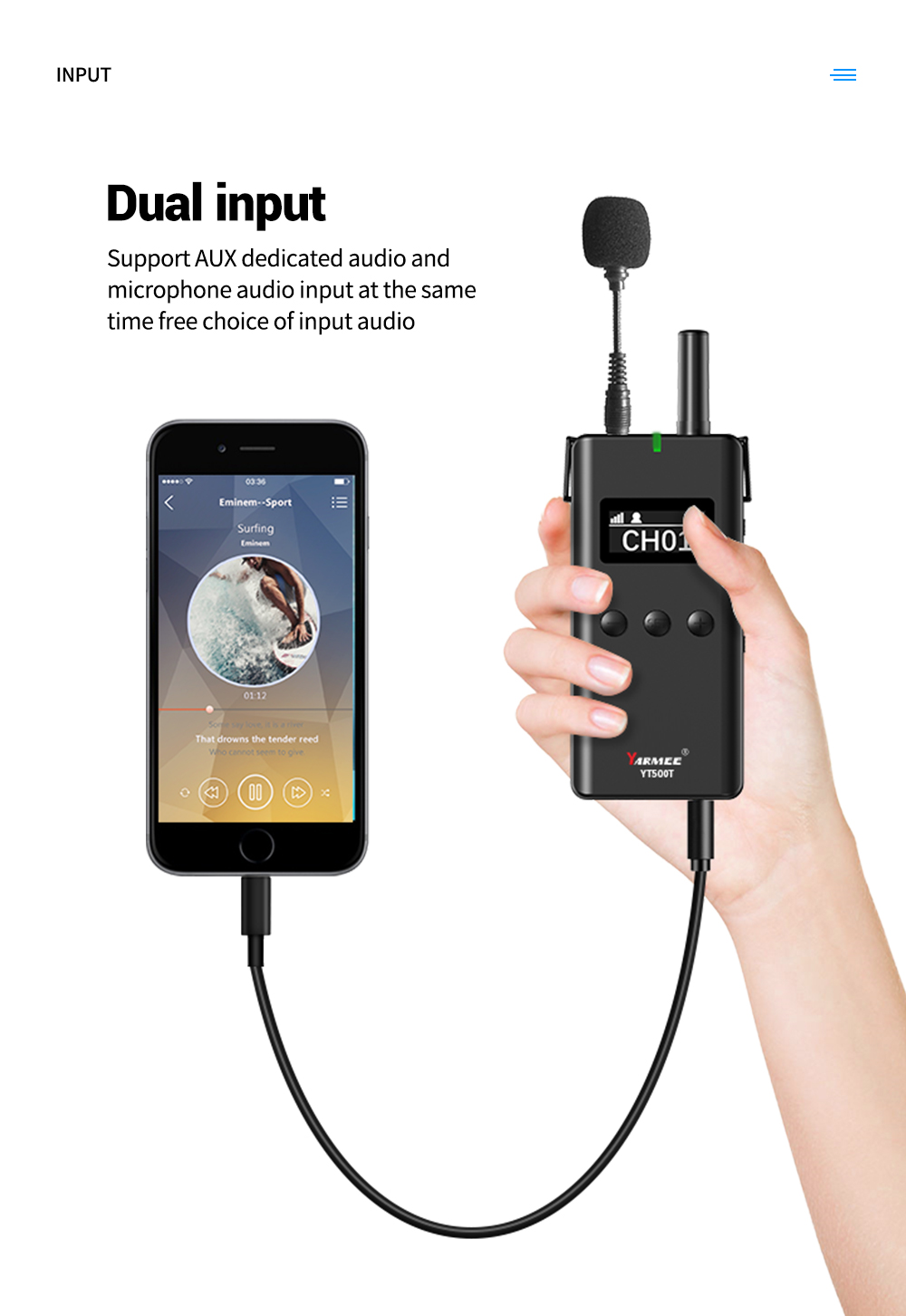 2.4G無(wú)線(xiàn)導(dǎo)游系統(tǒng)耳掛式接收器YT500